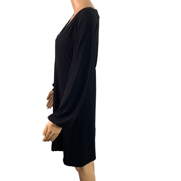 🟣🟣🟣 MICHAEL KORS Women's Size Small Petite Puff Sleeve Studded Tunic Dress - Picture 4 of 9